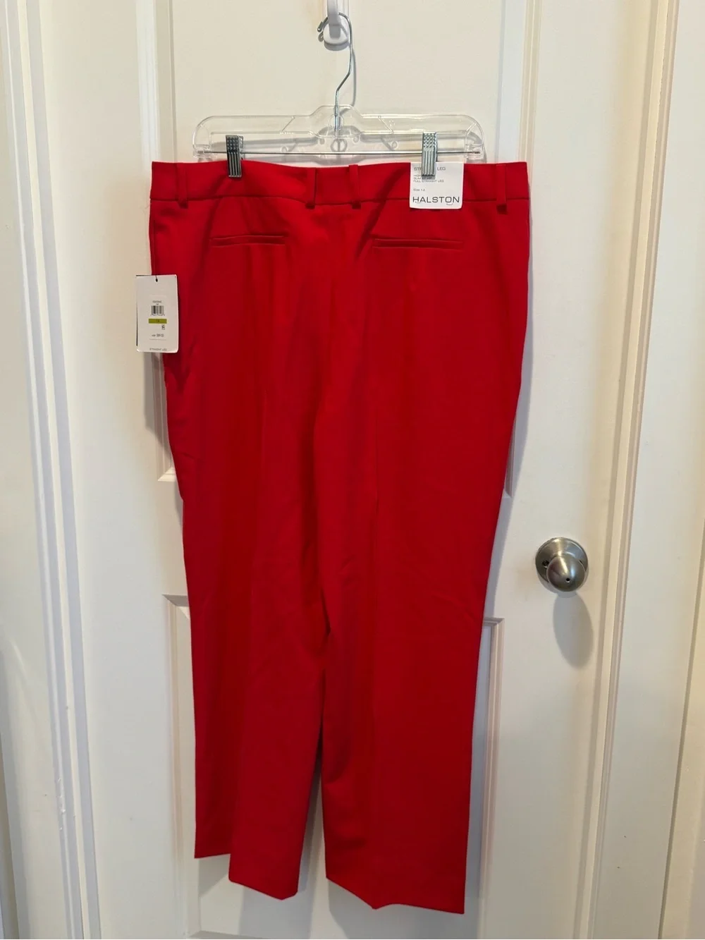 Halston Heritage Red High Rise Straight-Leg Pants NWT Size 14